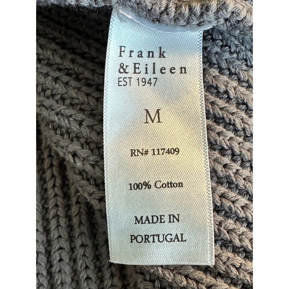 Frank & Eileen Mendocito Classic Pullover Sweater M Grey Cotton Boxy Crew Neck - Picture 7 of 8
